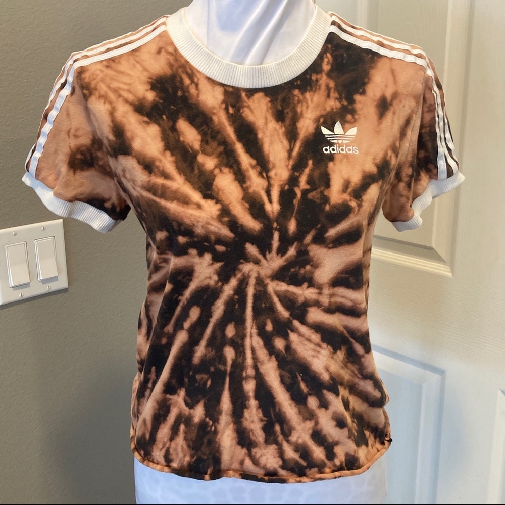 Adidas three stripe reversed hand tie-dyed